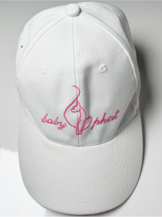 Baby Phat Accessories - Y2K Baby Phat Baseball Cap Hat White Pink Embroidered Cat Logo Adjustable